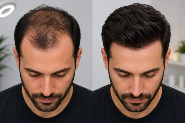 روش استفاده از فیبر مو برای پرپشت نشان دادن مو